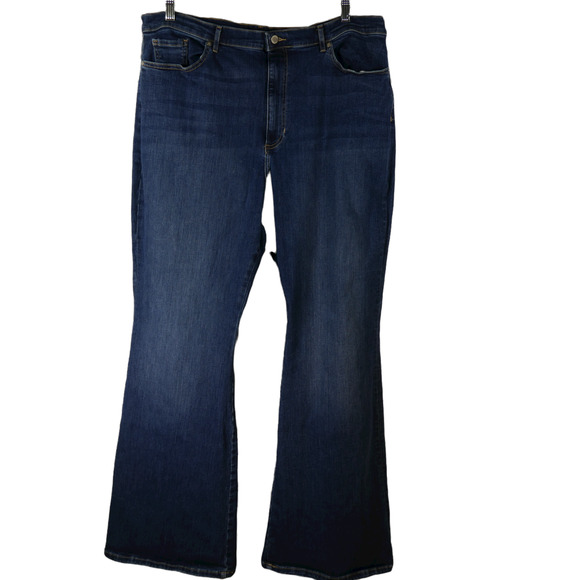 Banana Republic High Rise Flare Blue Jeans 35 Actual Measures 40W x 33L Bootcut - Picture 3 of 8